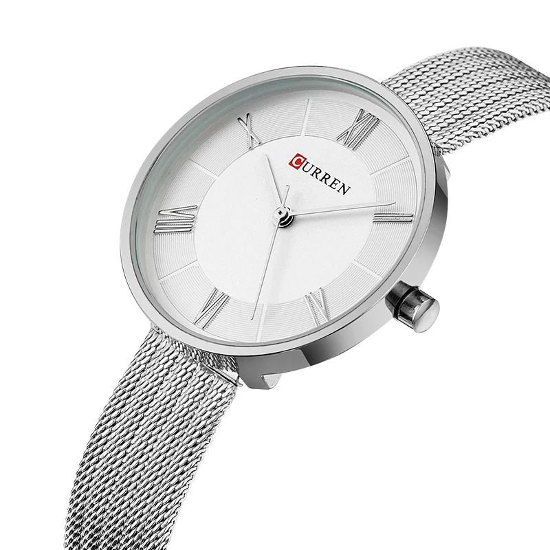 Skup CURREN nowa moda damska prosty styl zegarki kwarcowe pasek ze stali nierdzewnej zegarek wodoodporny klasyczny damski zegar prezent
