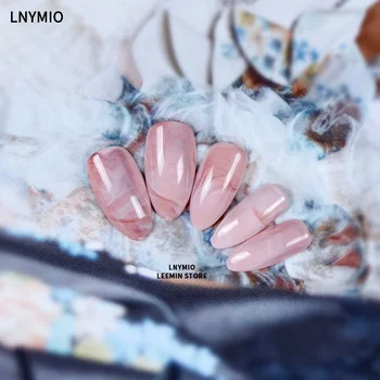 

Marble nail tips press on artificial fake nails full cover plastic color 24pcs