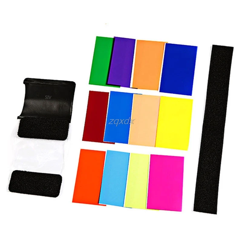 Flash Diffuser SIV 12 Colors Gel Filter Flash Diffuser Soft Box Studio Lighting Filter for Camera