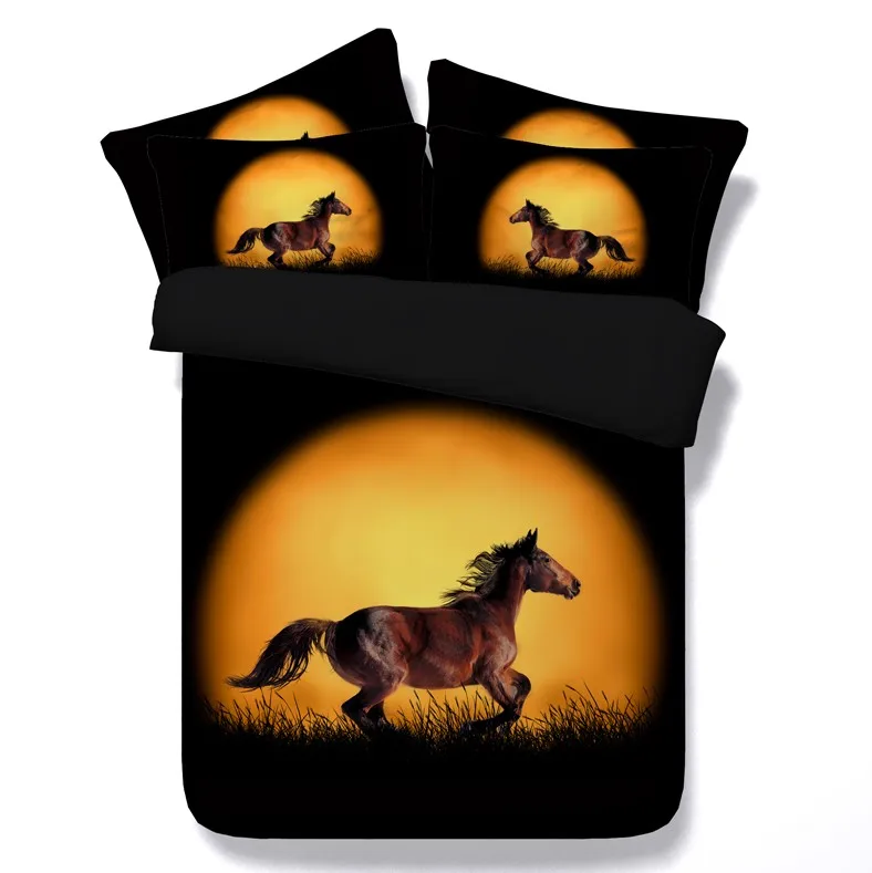 Horse Comforter Bedding set with Horses print duvet cover bed sheet