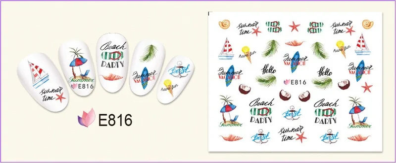 

11 PACKS / LOT NAIL ART 3D SIMULATION BACK ADHESIVE NAIL STICKER TROPICAL PLANT FLAMINGO BIRD FRUIT WATER MELON E809-819