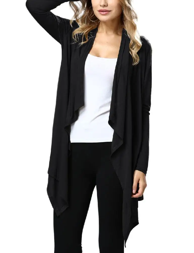 

Yiwa Women tops Fashion Solid Color Loose Bat Design Long Sleeve Tops Casual Overcoat soft cotton breathable lightweight Simple