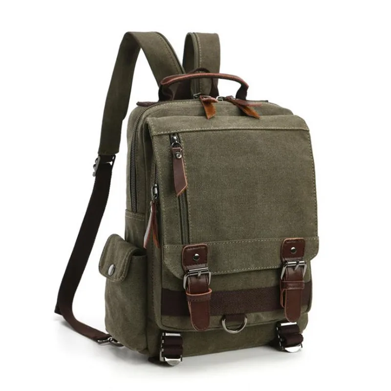 Холщовые сумки через плечо для мужчин и женщин, ретро кожаные военные сумки-мессенджеры, нагрудные сумки на плечо, сумка на ремне, большая сумка - Цвет: Army Green