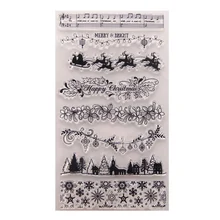 Рождественская елка DIY силиконовый прозрачный штамп цепляющее уплотнение тиснение для скрапбукинга декоративные украшения праздничные принадлежности