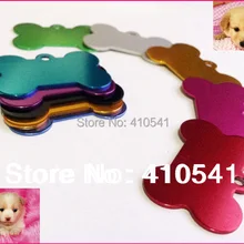 ПЭТ-теги 38 мм* 25 мм 200 шт./лот Mix 8 цветов алюминиевого сплава Dog Bone Форма Собака Имя теги Pet Собака ID Тегов