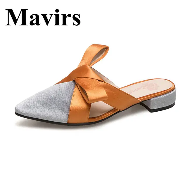 MAVIRS Brand 2018 Fashion Flock Donna Mules Cute Butterfly knot MAVIRS Brand 2018 Fashion Flock Donna Mules knot Cute Butterfly knot Mules 1b3f06