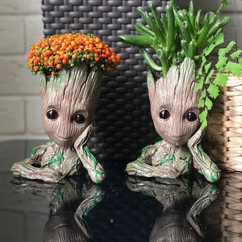 

Cute Cartoon Flowerpot Home Decor Ornament Figures Cute Model Toy Pen Pot Holder Garden Decor Supplies Flower Pot Planters