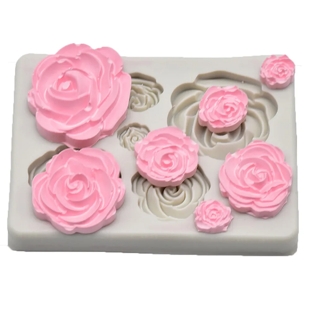 

1PC Rose Flowers Shaped Fondant Silicone Mold Craft Chocolate Baking Mold Cake Decorating Tools kitchen Pastry Tool#25