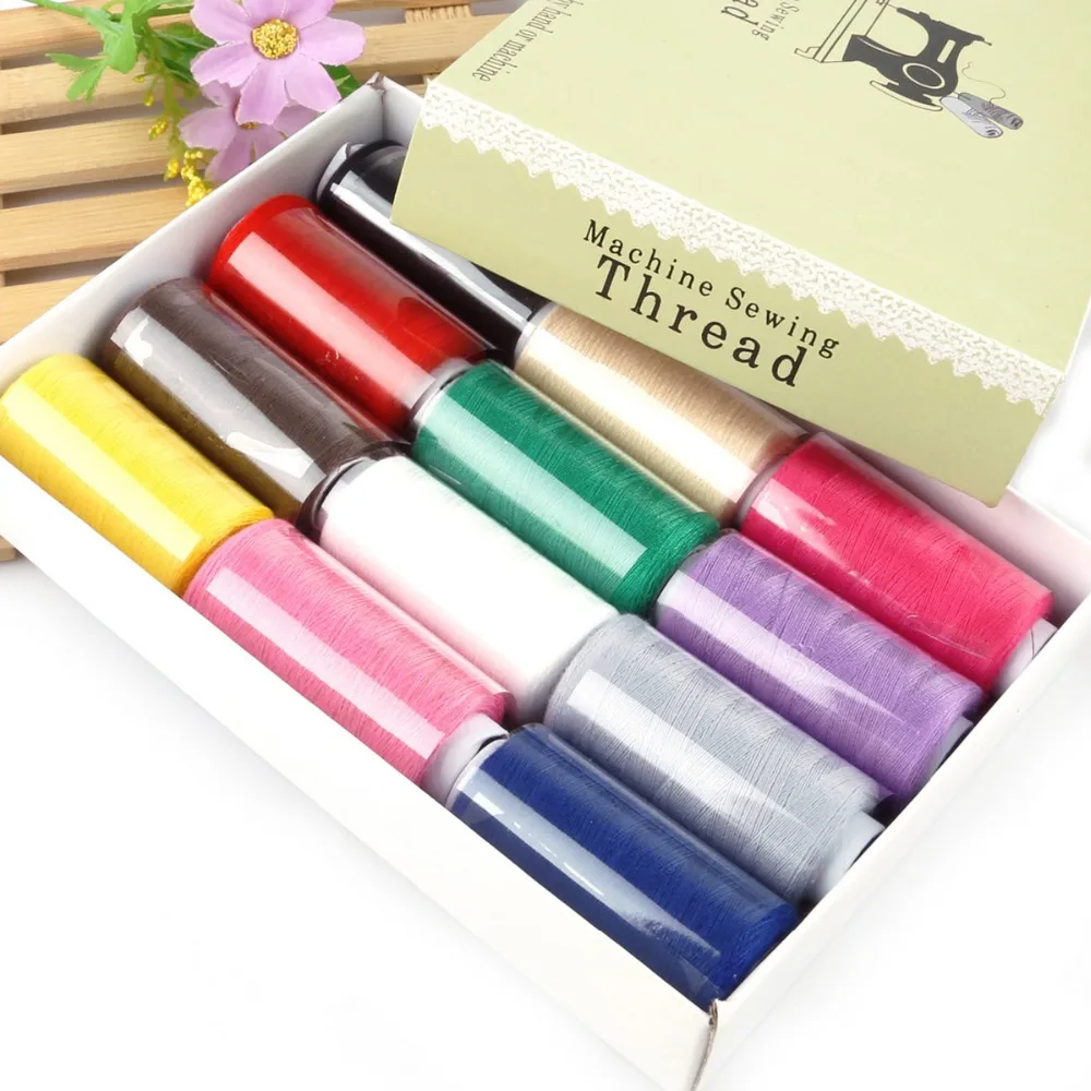 

High Quality 12 Colors DIY Thread Handmade/Machine Sewing Thread 12 Rolls/set