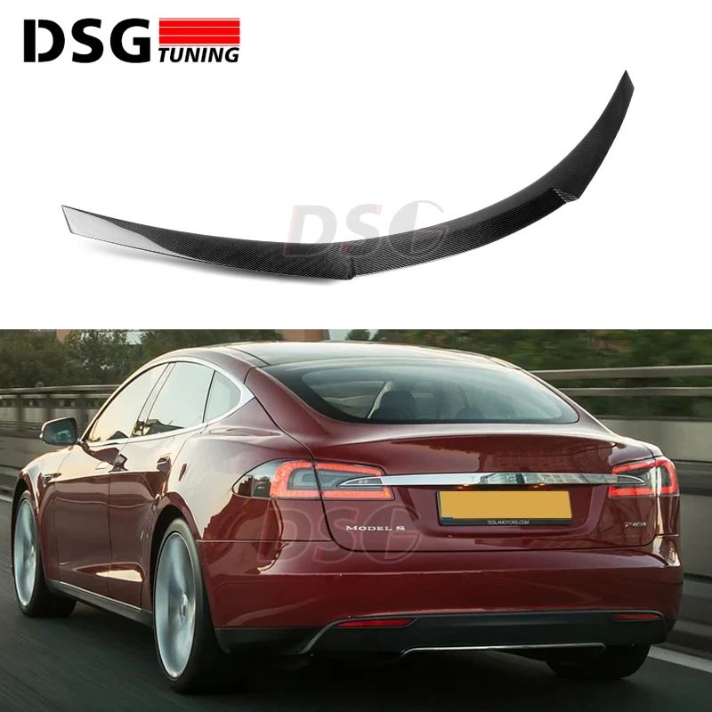 

M4 Style Rear Spoiler for Tesla S Model Carbon Fiber Car Styling Tail Trunk Wing Sedan 2014 2015 2016 2017