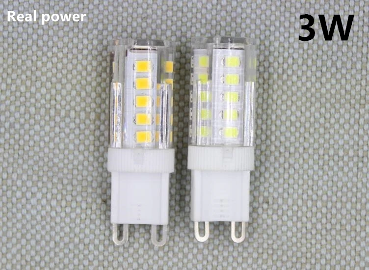 10 шт реальная власть G9 светодиодный светильник 3 W 4 W 5 W SMD2835 AC220V Керамика светодиодный Керамика прозрачная Светодиодная лампа высокомощный