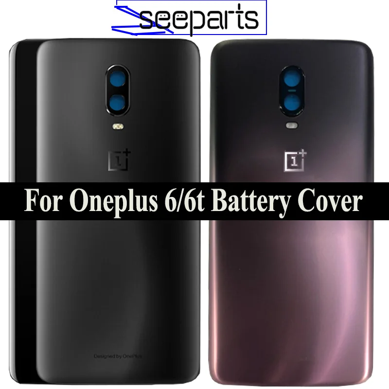 Оригинальное стекло для OnePlus 6T задняя крышка батарейного отсека Дверь задняя стекло для Oneplus 6 Крышка батарейного отсека 1+ 6T корпус чехол с объективом камеры