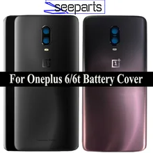 Оригинальное стекло для OnePlus 6T задняя крышка батарейного отсека заднее стекло для Oneplus 6 Крышка батарейного отсека 1 + 6T чехол для корпуса с об...