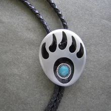 Западный медведь лапа Боло галстук шейный галстук свадебное кожаное ожерелье