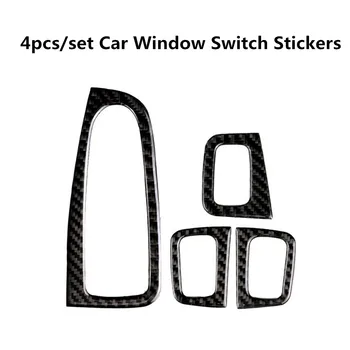 

4pcs/set Carbon Fiber Car Window Repair Switch Stickers For Mercedes Benz W205 C E GLC Series Interior Mouldings Auto Decals