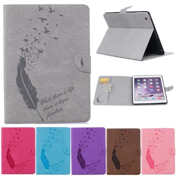 

For Ipad 2 3 4 Cartoon Bird Feather PU Leather Stand Cover For Apple ipad2 ipad3 ipad4 case Tablet Protective Cover Fundas Coque