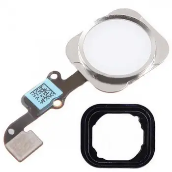 

1 Lot / 20 PCS For iPhone 6 Home Button Menu Button White & Silver Replacement With Flex Cable