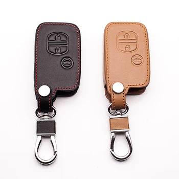 

3 button car key case cover For Toyota Camry Crown For Subaru Prado Smart Key Car Genuine Leather Remote Control Car Key shell