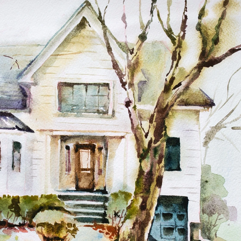 Wall Art Print Wall Art Twilight's Cullen Family Residence and Bella Swan House Watercolor Print, The Twilight Saga Poster Painting Fan Gift