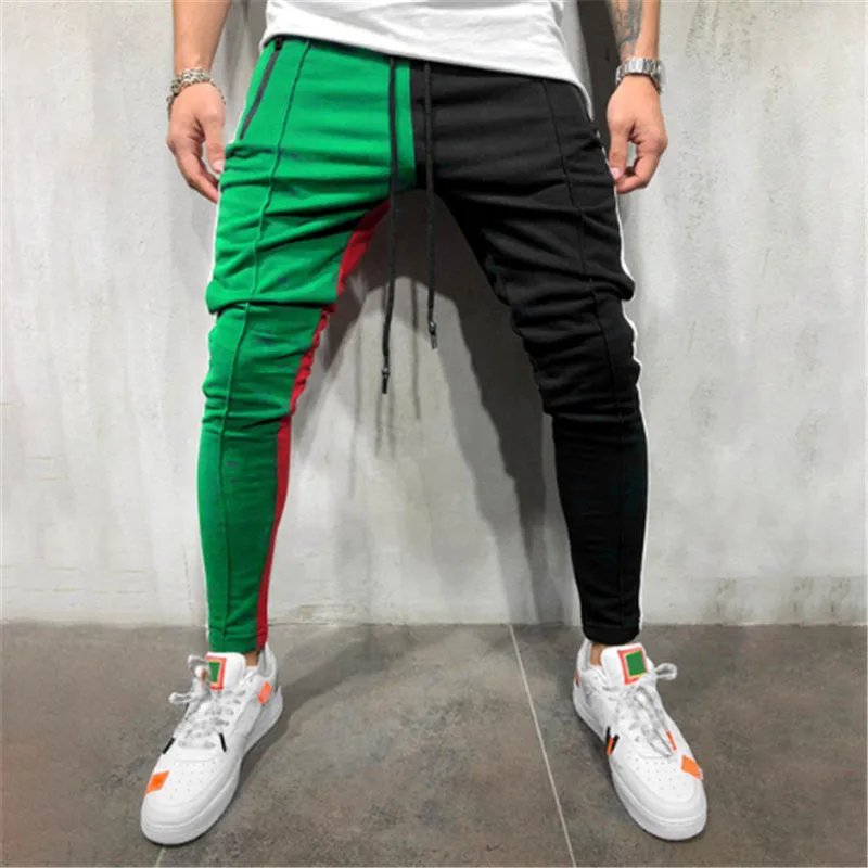 Мужские штаны в стиле хип-хоп для занятий спортом, мужские хлопчатобумажные спортивные брюки, осень, лоскутные брюки, мужские повседневные брюки, уличная одежда