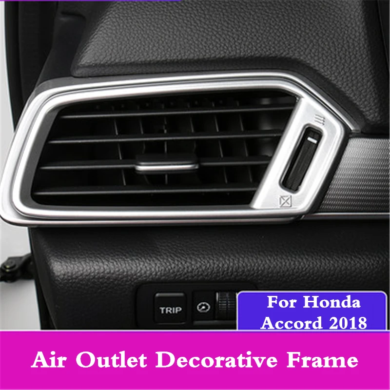 Car front air conditioning outlet decorative stickers trim frame cover For Honda Accord 10th 2018 2019 2020 2021 modification