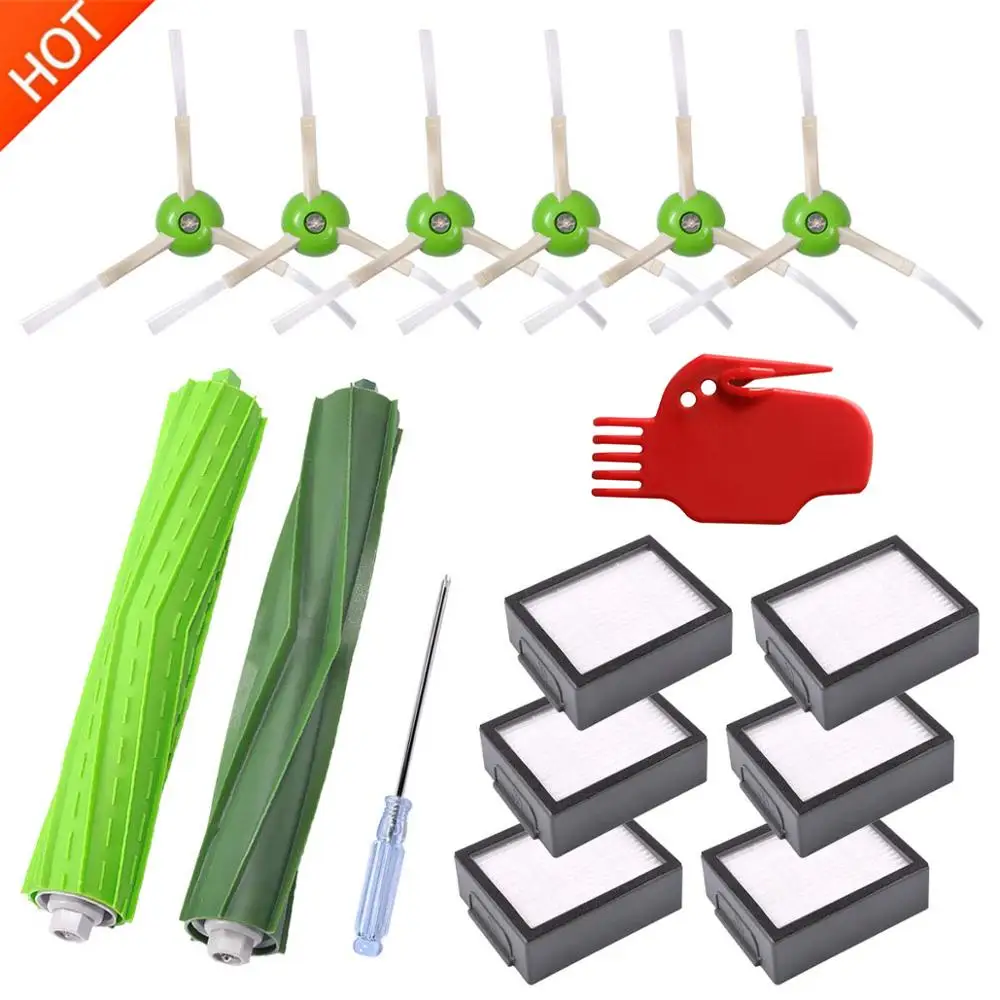 

Replacement Parts for iRobot Roomba i7 i7+/Plus E5 E6 Vacuum Replenishment Kit (6 Filters, 6 Brushes, 1 Set Multi-Surface Rubber
