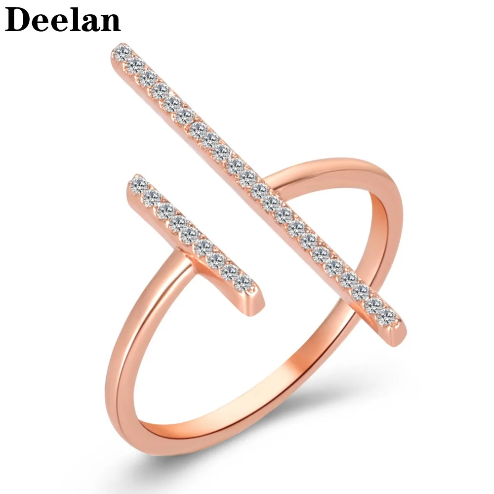 

DEELAN Adjustable Lucky Digital Jewelry Rings For Women Fashion Crystal Jewellery Ring Valentine's Day Present Accessories