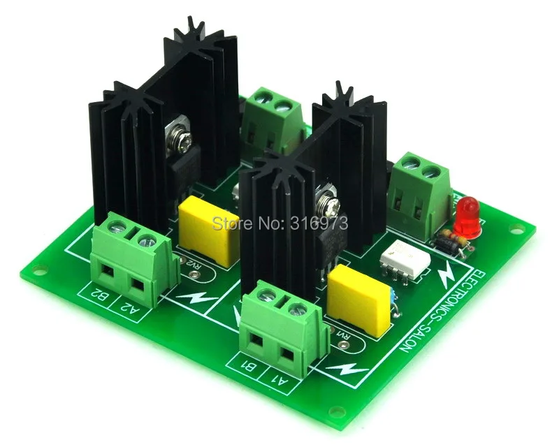 

Two Channel 6A SSR Module Board, in 4~32VDC, out 100~240VAC, Solid State Relay.