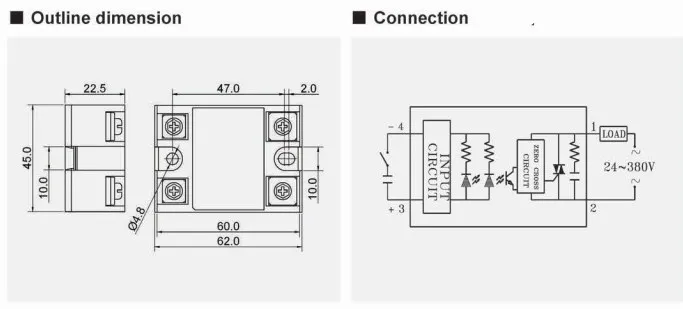 SSR-40DA Промышленные твердотельные реле 40A высокой мощности регулятор напряжения однофазный