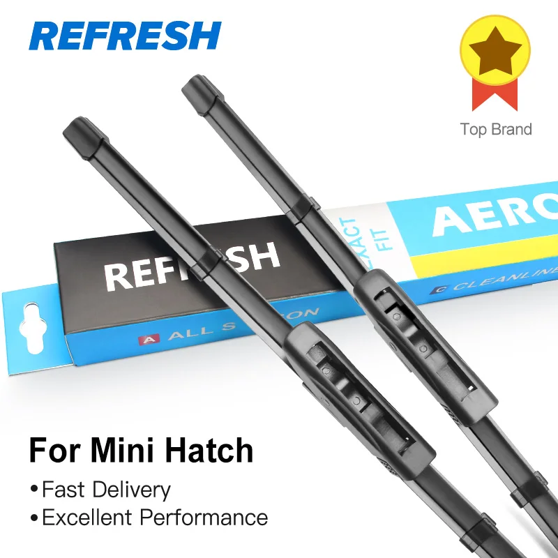 

REFRESH Wiper Blades for Mini Hatch R50 / R53 / R56 / F56 Fit Hook Bayonet Arms