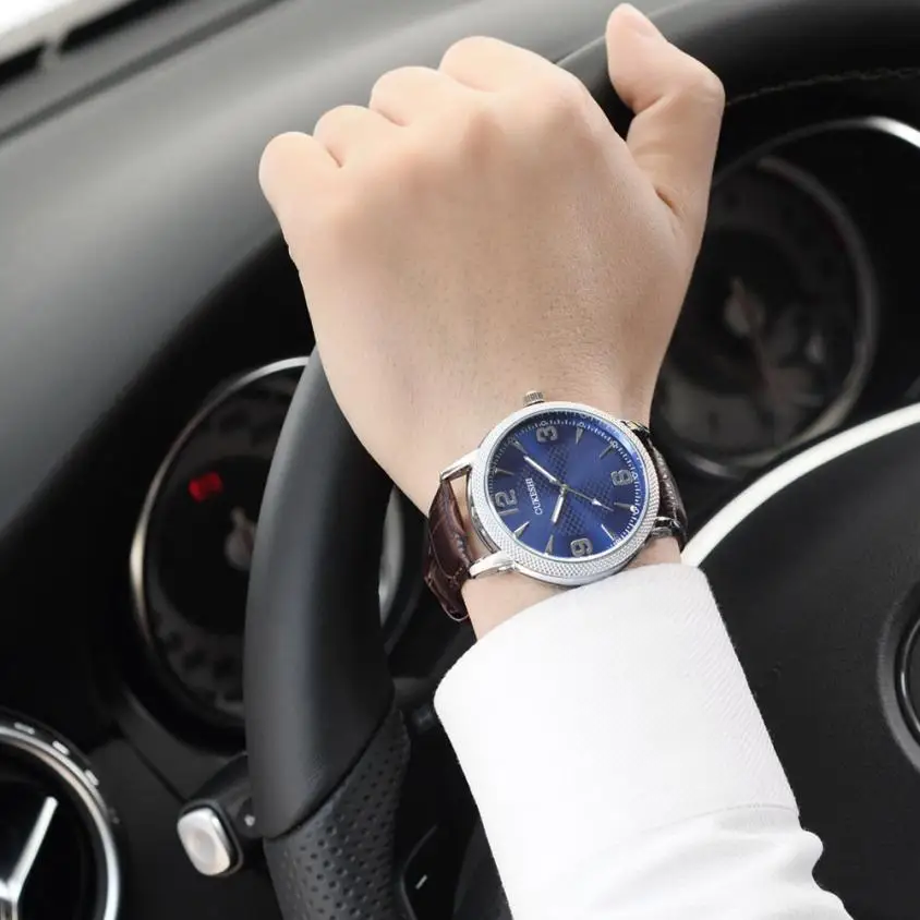Men Luxury Stainless Steel Quartz Military Sport Leather Band Dial Wrist Watch#926
