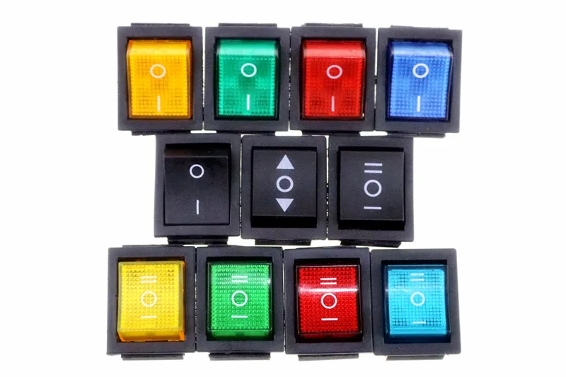 

KCD4 On-Off-On 6P / On-Off 4P Latching Rocker Switch 16A 250VAC colour Light