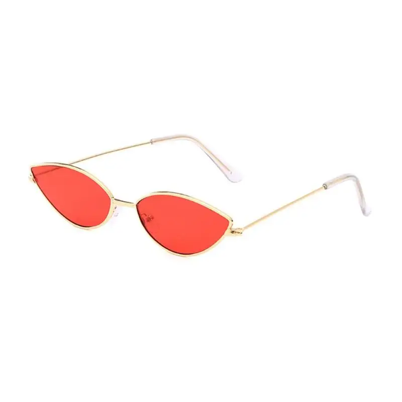Новые винтажные женские солнцезащитные очки "кошачий глаз", модные брендовые дизайнерские зеркальные маленькие оправы, модные европейские линзы из поликарбоната - Цвет оправы: 01