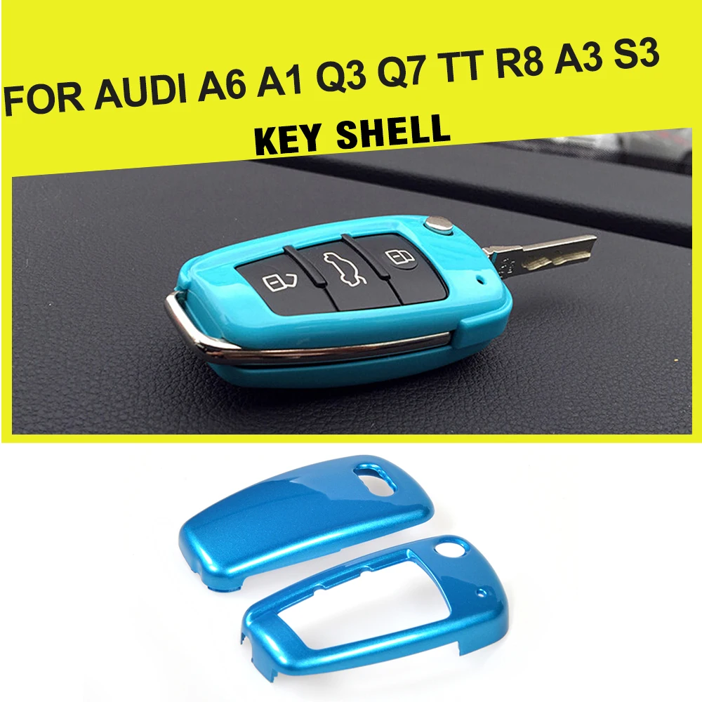 

ABS Colorful Remote Auto Key Case for Car Key Shell Cap Protection Cover for Audi A6 A1 Q3 Q7 TT R8 A3 S3 Car styling