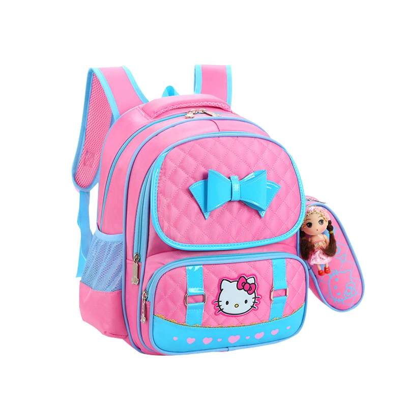 

Cartoon Hello Kitty School Bag Cute Portable Travel Bags Large Capacity Storage Kid's Zip Backpack Accessories Supplies Products