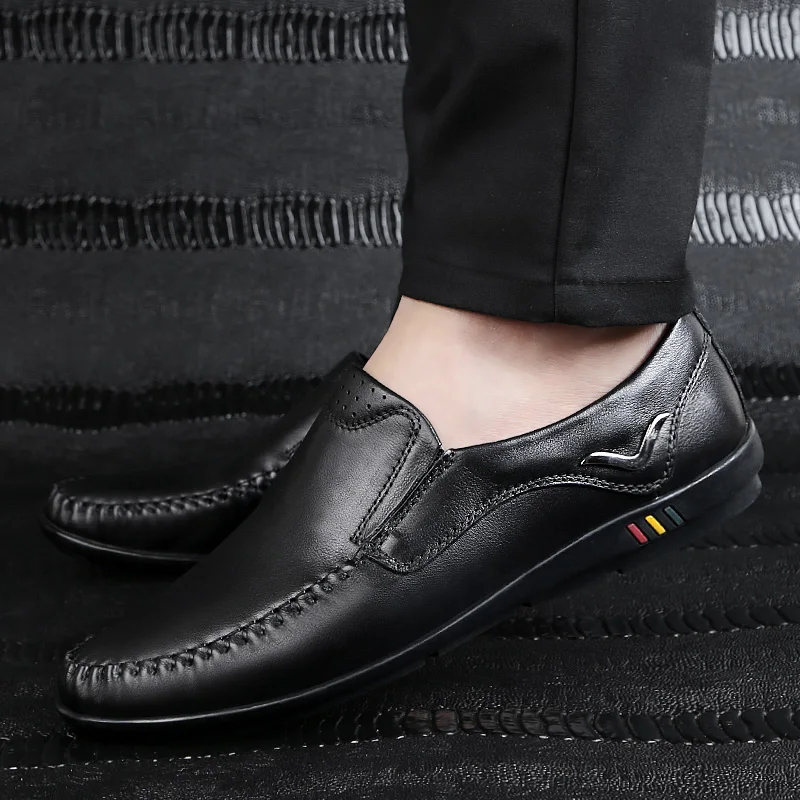 Couro Northmarch De Conforto Homens Sapatos Flats Macio Genuínos Calzado Condução Para Elegante Mocassins Sapatas Dos Hombre Preto x4CwnIY