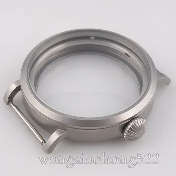 

46mm sandblast case big fit eta 6497 6498 movement mens Watch