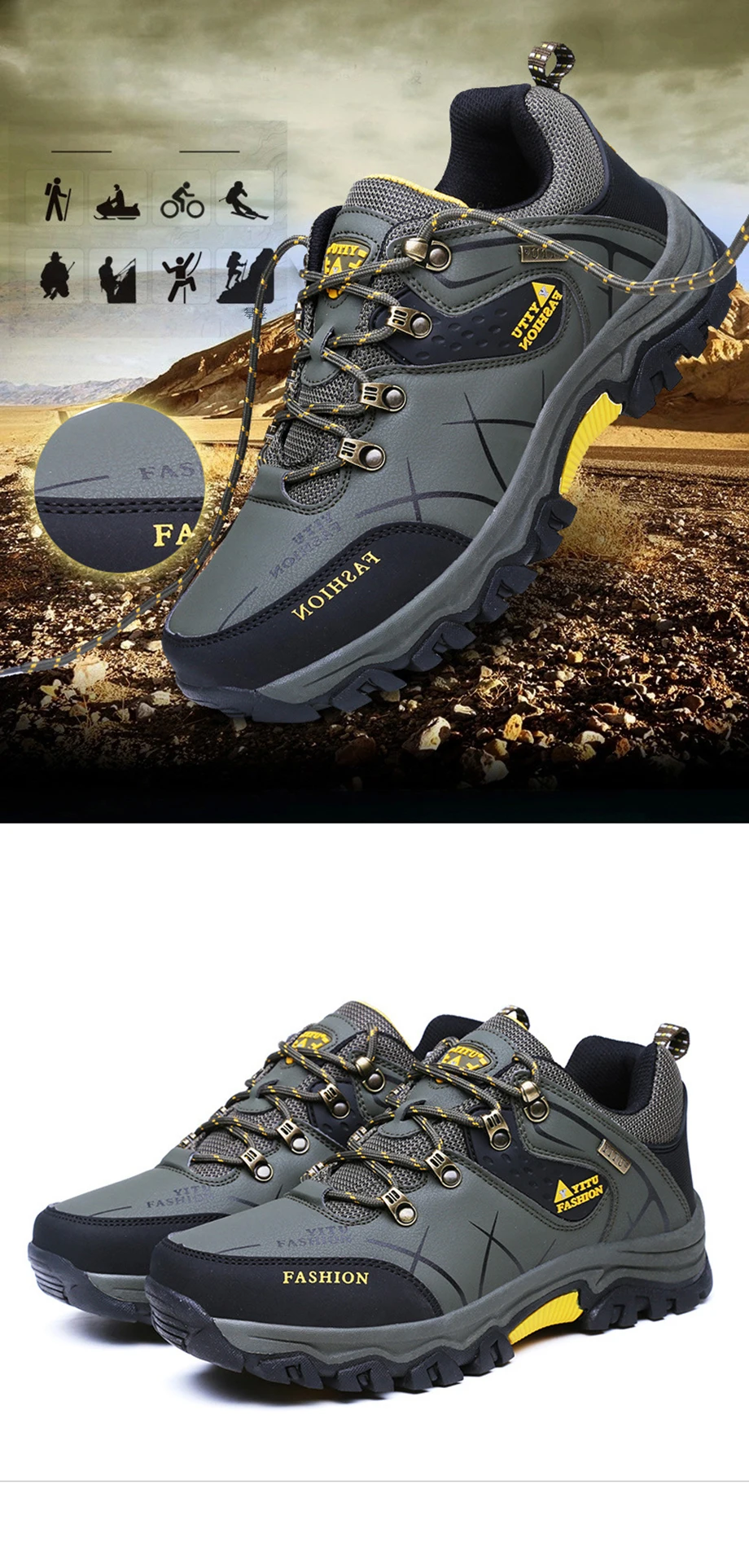 QMJHVX/мужские зимние треккинговые ботинки; Водонепроницаемая кожаная обувь; обувь для альпинизма, рыбалки; новая популярная Уличная обувь; Быстрая