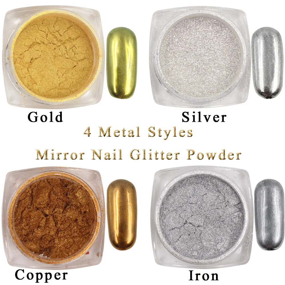 1g/Box Gold Sliver Nail Glitter Powder Shinning Mirror Eye Shadow