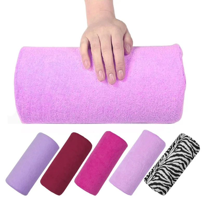 Половинная Колонка Подушка для рук дизайн ногтей маникюр хлопок фланель розовый/фиолетовый/красный/ярко-розовый/Зебра полосы