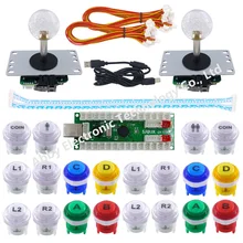 2 Player LED Arcade Game DIY Kit PC MAME Raspberry Pi LED Button Fighting Joystick Controller Zero delay USB Encoder Retropie arcade diy kits parts mame usb encoder 2 x led 4 8 way joystick 16x led illuminated push button for raspberry pi retropie 3b