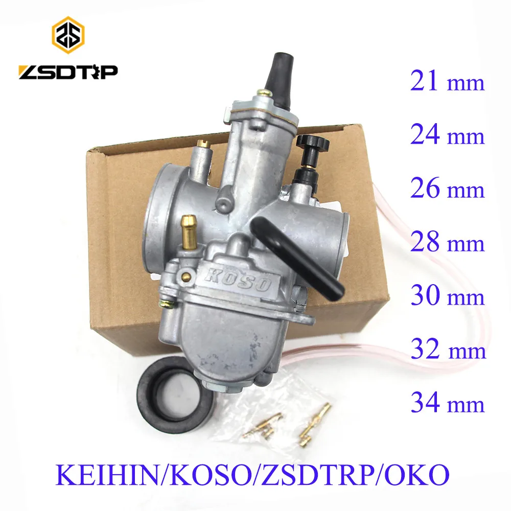ZSDTRP Универсальный Keihin Koso OKO карбюратор для мотоцикла 21 24 26 28 30 32 34 мм с