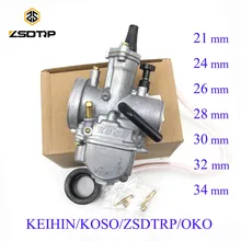 ZSDTRP Universal Keihin Koso OKO Motorcycle Carburetor 21 24 26 28 30 32 34mm With Power Jet Dirt Bike 125cc 250cc Carburador
