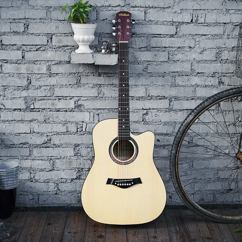 Деревянная гитара 41 дюймов Ель бас деревянная гитара для начинающих дома-школы унисекс 2019 новый бесплатный 6 выбирает Струнные инструменты