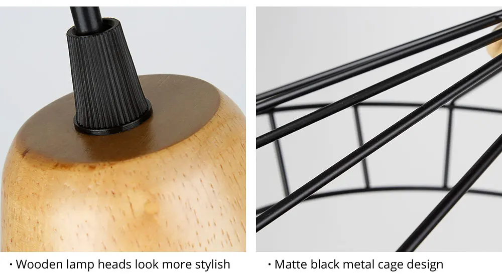 Деревянный подвесной светильник Ретро Лофт подвесной светильник железная клетка абажур подвесной бар кофе столовая ASCELINA светодиодный светильник