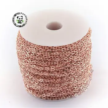 

pandahall 100m Iron Cross Rose Gold Cross Chains for jewelry DIY Making, 3x2x0.5mm F70