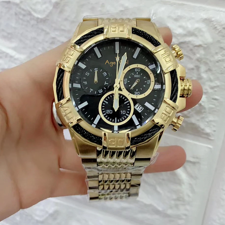 

Luxury Brand New Men Watch Chronograph Stopwatch Sapphire Reserve Bolt Stainless Steel Luminous Silver Gold Black Blue Sport