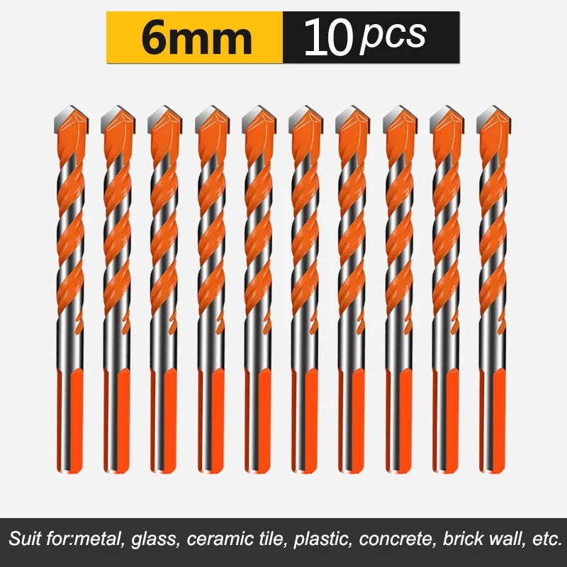 6 мм-12 мм электрические инструменты треугольный хвостовик дрель молоток бетон керамика плитка Металл сверло Набор DIY настенное Отверстие пила бурение - Цвет: D01210
