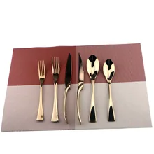 6 Teile/los Rose Gold Besteck 18/10 Edelstahl Geschirr Set Messer Kugeln Besteck-set Gabel Geschirr Set Dessert Gabel
