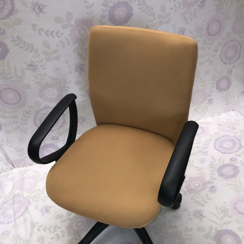 Спандекс офисные компьютерные эластичные чехлы на кресла с цветочным принтом съемный стул Чехлы эластичные Чехлы однотонные - Цвет: 8-Camel